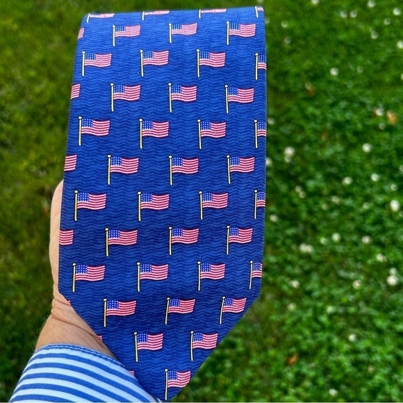 Robert Talbott American Flag Silk Tie | Made in USA - Picture 5 of 7